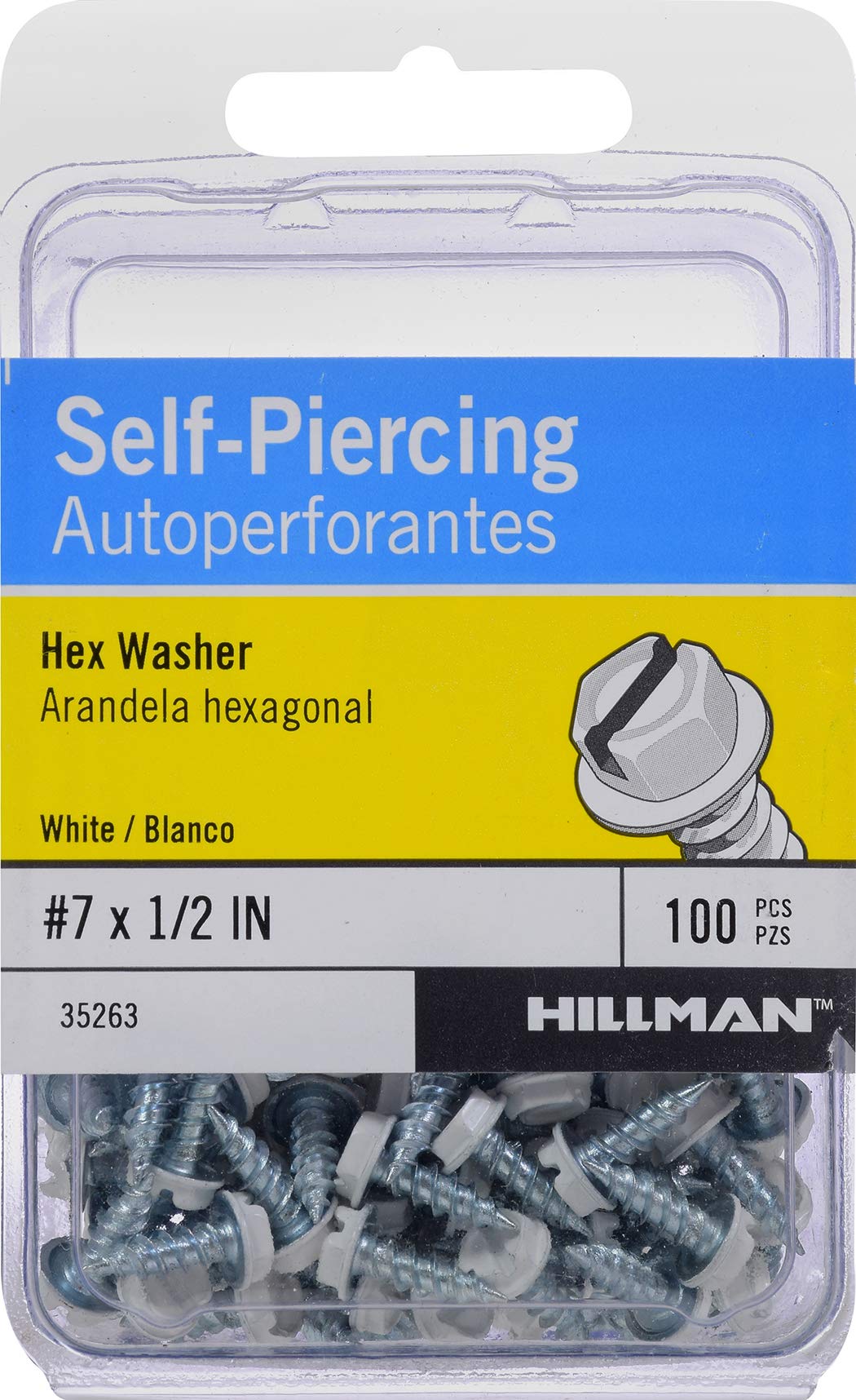 n.mページ Amazon.com: HILLMAN 35263 White Painted Hex Washer-Head Self